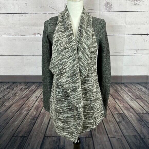 Lucky Brand Cardigan Sweater Womens XS Gray Knit Wool Chunky Oversized - Picture 1 of 15